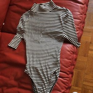 Black and white striped bodysuit